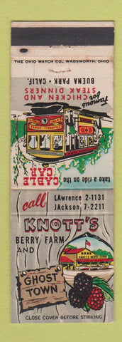 Matchbook Cover - Knott's Berry Farm Buena Park CA trolley