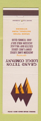 Matchbook Cover - Grand Teton Lodge National Park WY