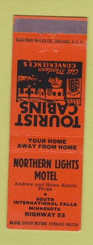 Matchbook Cover - Northern Lights Motel International Falls MN