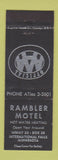Matchbook Cover - Rambler Motel International Falls MN