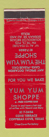 Matchbook Cover - Yum Yum Shoppe Copperas Cove TX WEAR