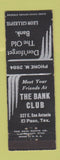Matchbook Cover - The Bank Club El Paso TX