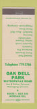 Matchbook Cover - Oak Dell Park Morgan Hill CA