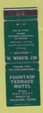 Matchbook Cover - Fountain Terrace Motel Palacios TX Ney Oldham Real Estate WEAR
