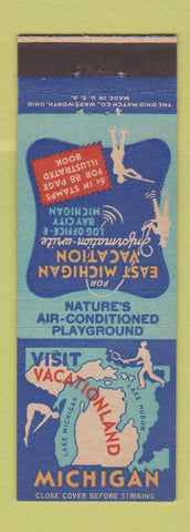 Matchbook Cover - Vacationland Michigan MI