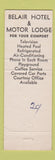 Matchbook Cover - Bel Air Hotel Motor Lodge Wichita Falls TX