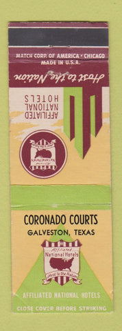Matchbook Cover - Coronado Courts Galveston TX WEAR