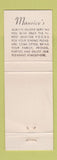 Matchbook Cover - Maurice's Steak House Wichita Falls TX