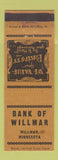 Matchbook Cover - Bank of Willmar MN WEAR