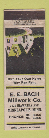 Matchbook Cover - EE Bach Millwork Minneapolis MN