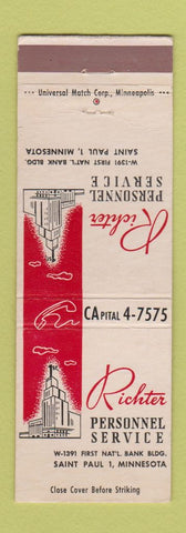 Matchbook Cover - Richter Personnel Service St Paul MN
