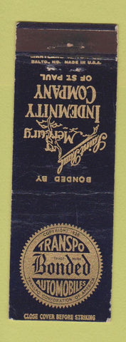 Matchbook Cover - St Paul Mercury Indemnity St Paul MN insurance