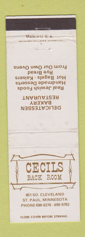 Matchbook Cover - Cecils Back Room St Paul MN WEAR