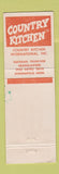 Matchbook Cover - Country Kitchen hamburgers Minneapolis MN