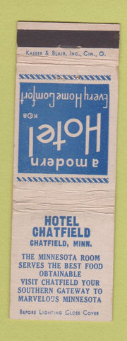Matchbook Cover - Hotel Chatfield MN WORN