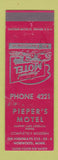 Matchbook Cover - Pieper's Motel Norwood MN WEAR low phone #