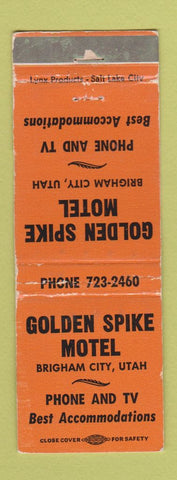 Matchbook Cover - Golden Spike Motel Brigham City UT WORN