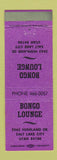 Matchbook Cover - Bongo Lounge Salt Lake City UT PURPLE