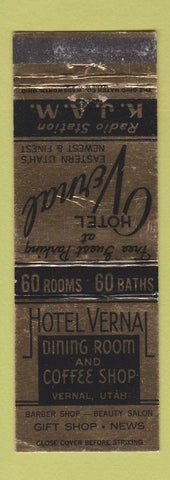 Matchbook Cover - Hotel Vernal UT Barber Shop Beauty Salon Radio KJAM WEAR