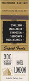 Matchbook Cover - Hotel London London Canada