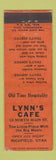 Matchbook Cover - Lynn's Cafe Richfield UT WEAR