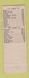 Matchbook Cover - Utah Kimball Junction Cafe oil gas UT