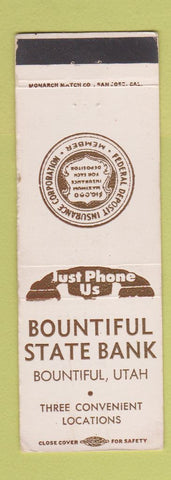 Matchbook Cover - Bountiful State Bank UT WORN