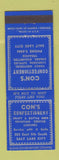 Matchbook Cover - Con's Confectionery Salt Lake City UT