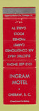 Matchbook Cover - Ingram Motel Cheraw SC