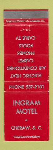 Matchbook Cover - Ingram Motel Cheraw SC