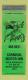 Matchbook Cover - Carnival Motor Inn Myrtle Beach SC