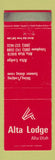 Matchbook Cover - Alta Lodge Alta UT WEAR
