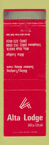Matchbook Cover - Alta Lodge Alta UT WEAR