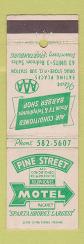 Matchbook Cover - Pine Street Motel Spartansburg SC