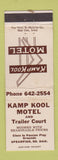 Matchbook Cover - Kamp Kool Motel Spearfish SD WEAR