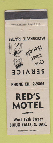 Matchbook Cover - Red's Motel Sioux Falls SD