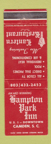 Matchbook Cover - Hampton Park Inn Camden SC WEAR