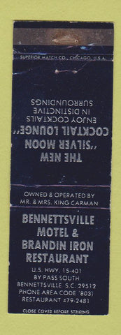 Matchbook Cover - Bennettsville Motel Brandin Iron Bennettsville SC WEAR