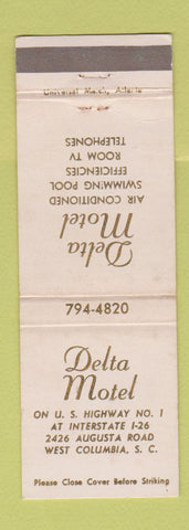 Matchbook Cover - Delta Motel West Columbia SC WEAR