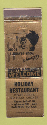 Matchbook Cover - Holiday Restaurant Bamberg SC WEAR