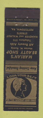 Matchbook Cover - Marian's Beauty Shop Pottstown PA
