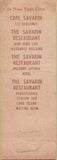 Matchbook Cover - Savarins Restaurant Washington DC Philadelphia Pittsburgh