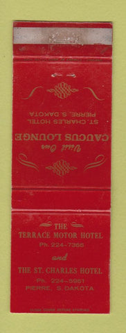 Matchbook Cover - Terrace Motor Hotel Pierre SD St Charles Hotel WORN