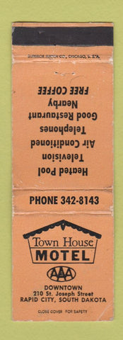 Matchbook Cover - Town House Motel Rapid City SD WORN
