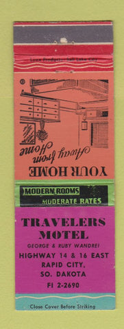 Matchbook Cover - Travelers Motel Rapid City SD