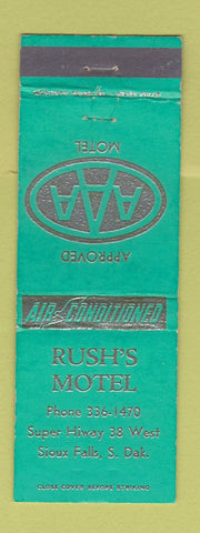 Matchbook Cover - Rush's Motel Sioux Falls SD