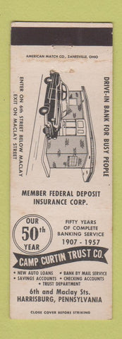 Matchbook Cover - Camp Curtin Trust Harrisburg PA bank