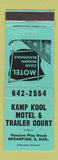Matchbook Cover - Kamp Kool Motel Spearfish SD