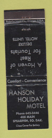 Matchbook Cover - Hanson Holiday Motel Spearfish SD WORN