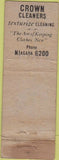Matchbook Cover - Crown Cleaners Grosse Pointe MI WORN